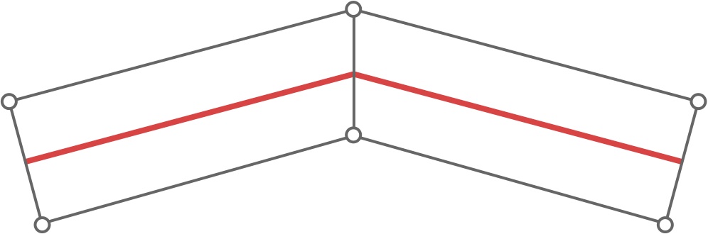 Correct segments have their vertices connected